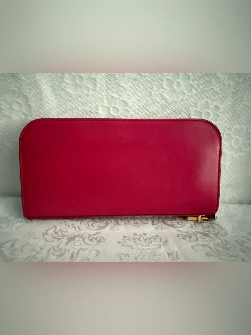Saint Laurent Pink Leather Zip Wallet with Gold Hardware - Picture 15 of 17